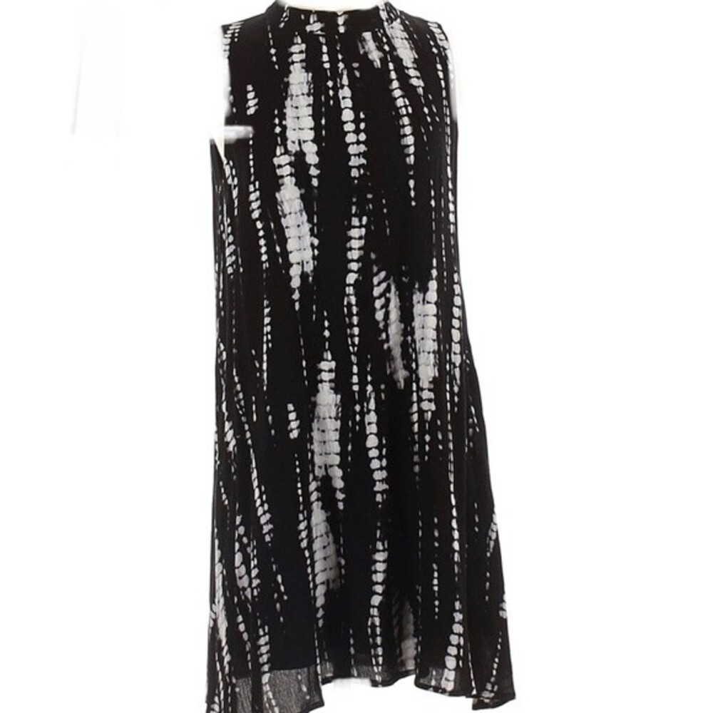 Francescas Miami black and white lightning tie dye shift dress size small